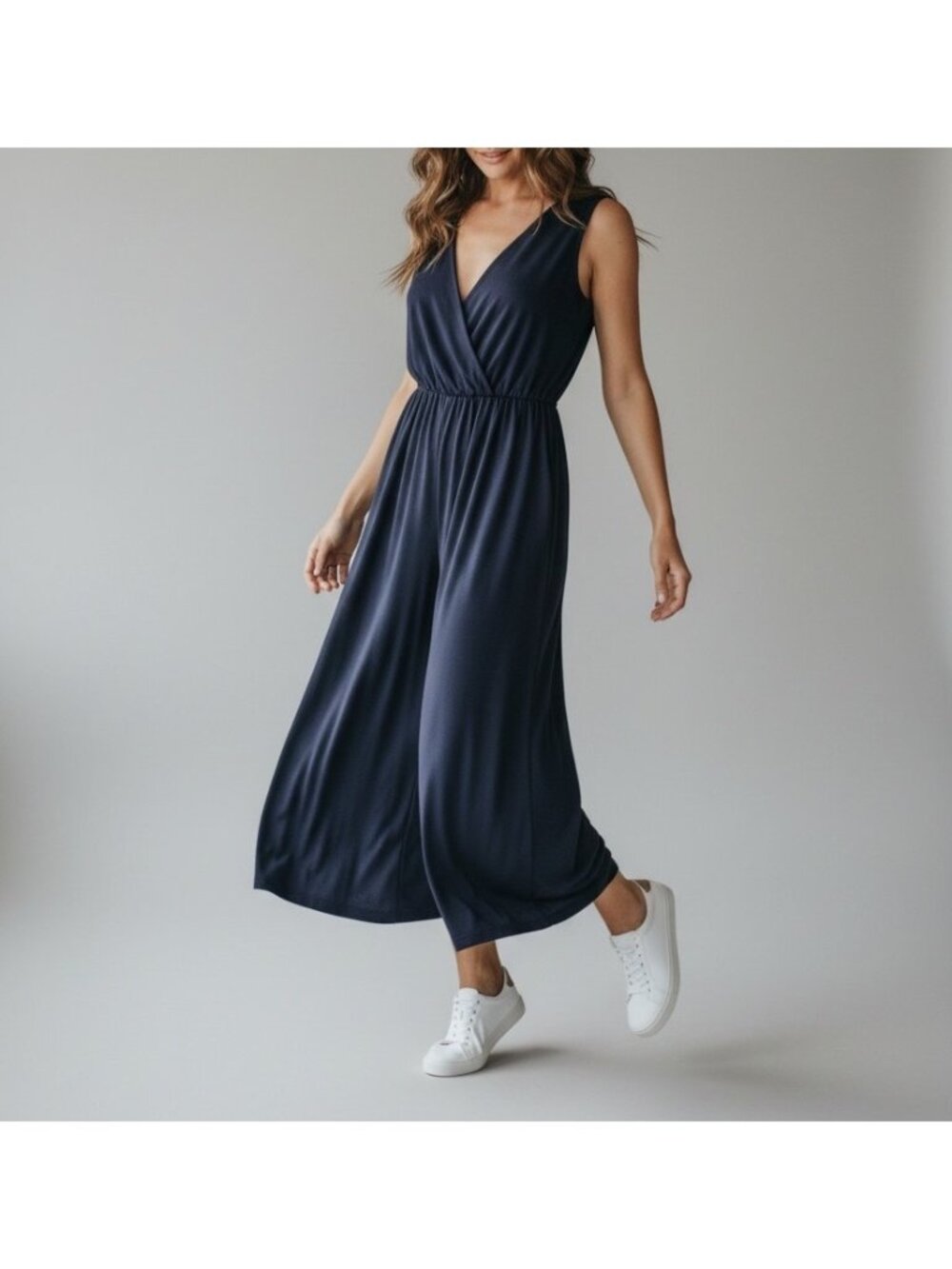 BloomChic Sleeveless Wide Leg Jumpsuit Navy Blue Size 14 NWT
